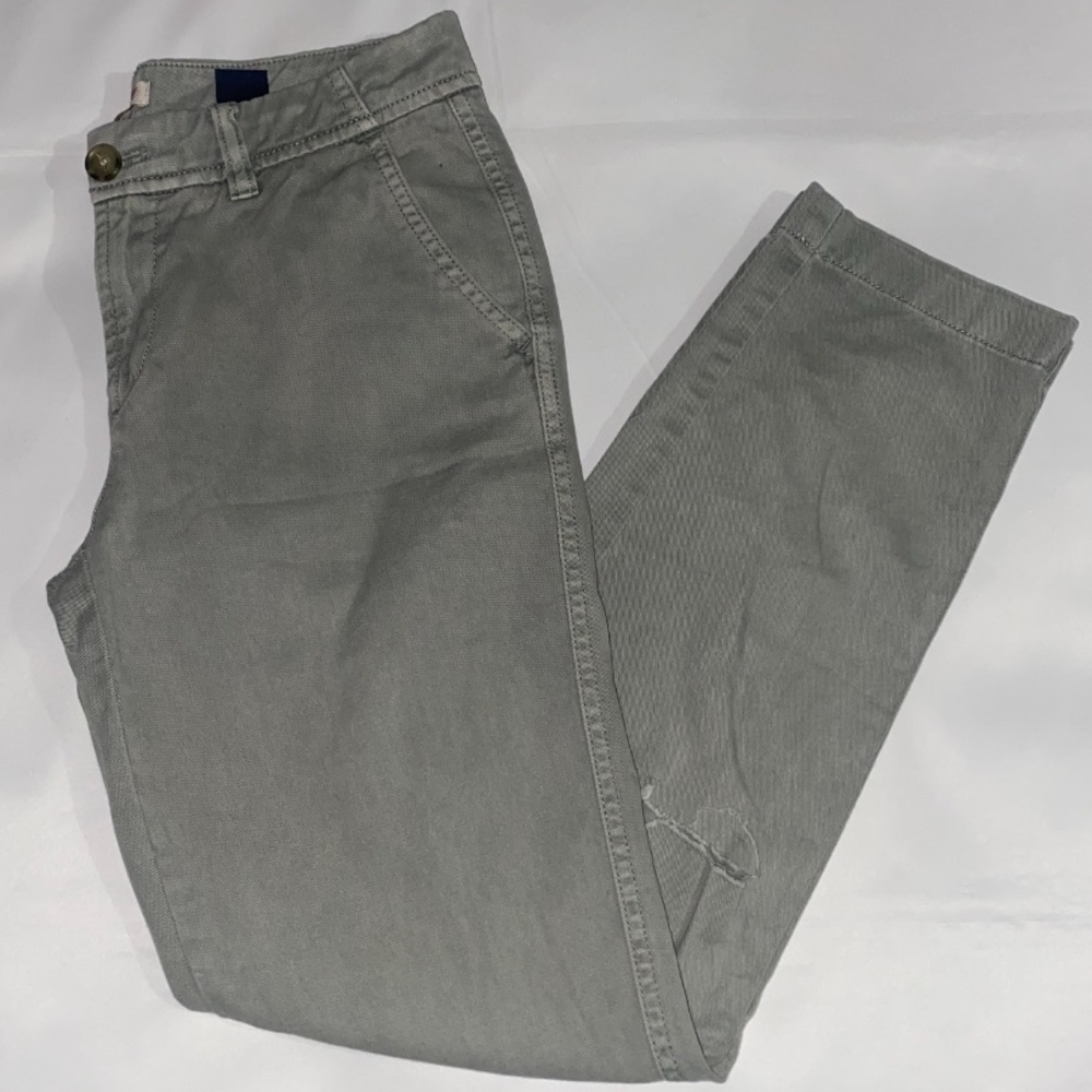 J. Crew Distressed Knee Gray Chino Pants